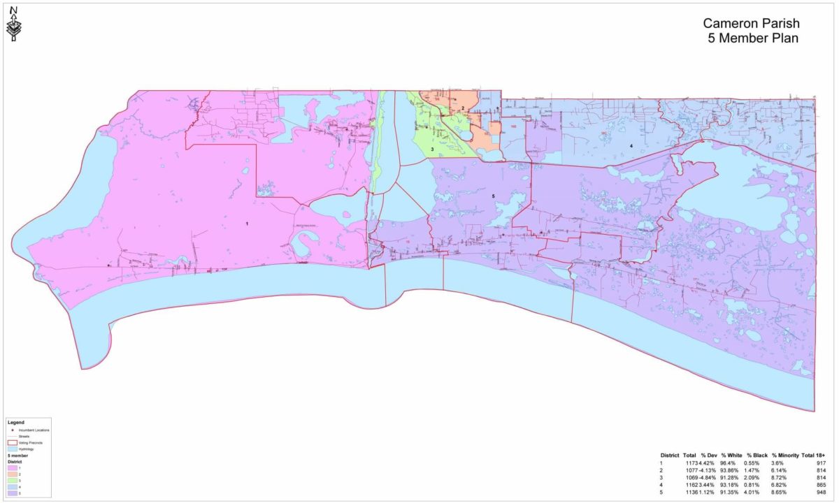 Redistricting Maps Cameron Parish Police Jury