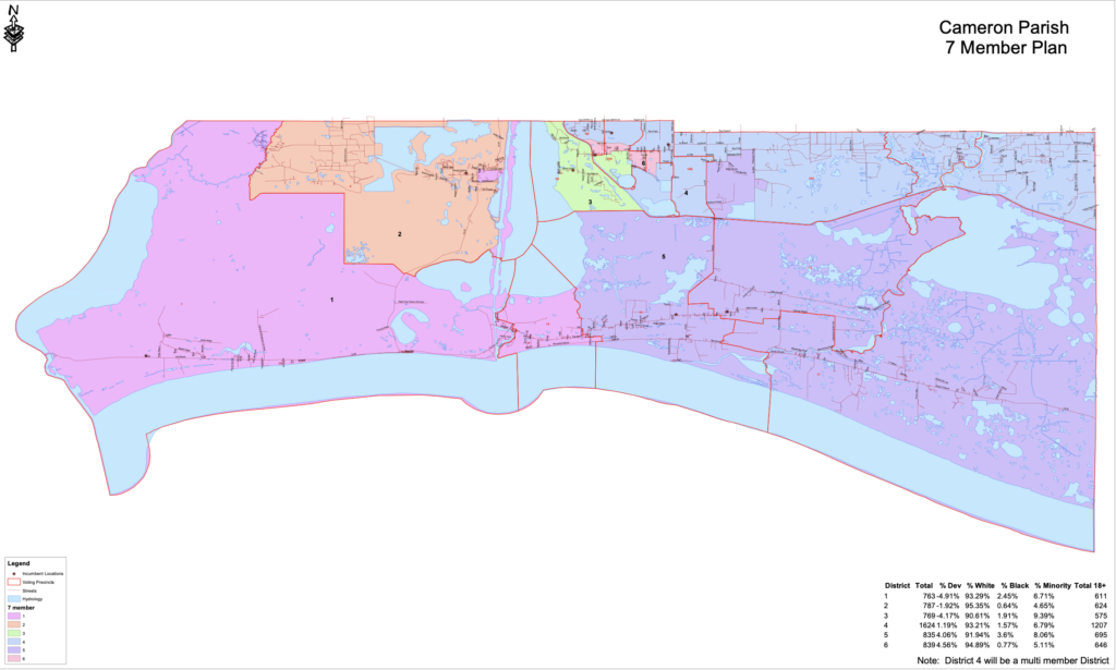Cameron Parish 7 Member Map Cameron Parish Police Jury